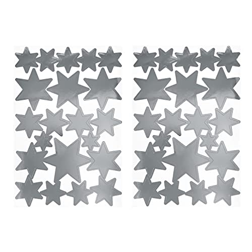 Oblique Unique® Sterne Sticker Set 42 STK. Stern Aufkleber für Weihnachten zum Dekorieren Spielen Basteln Scrapbooking als Geschenkdeko Weihnachtsdeko (Silber) von Oblique Unique