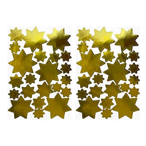 Oblique Unique® Sterne Sticker Set 44 STK. Stern Aufkleber für Weihnachten zum Dekorieren Spielen Basteln Scrapbooking als Geschenkdeko Weihnachtsdeko (Gold) von Oblique Unique