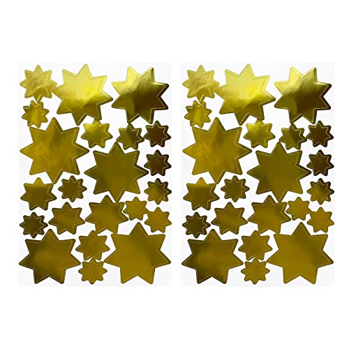 Oblique Unique® Sterne Sticker Set 44 Stk. Stern Aufkleber für Weihnachten zum Dekorieren Spielen Basteln Scrapbooking als Geschenkdeko Weihnachtsdeko (Gold) von Oblique Unique