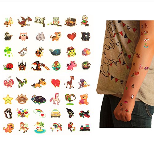 Oblique-Unique® Tattoo Set 48 Stück Kindertattoos Leuchten im Dunkeln von Oblique-Unique