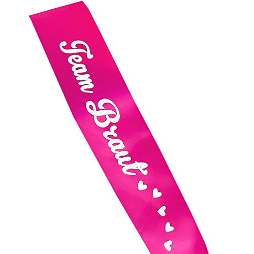 Oblique Unique® Team Braut Schärpe in Pink mit süßen Herzen von Oblique Unique