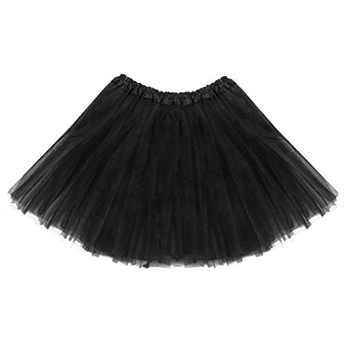 Oblique Unique® Tutu Tütü Reifrock Unterrock Petticoat Damen Frauen Rock Schwarz als Kostüm Accessoire für Fasching Karneval Party Einheitsgröße von Oblique Unique