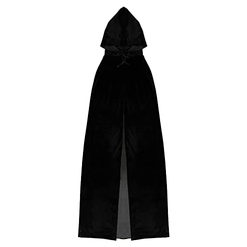 Oblique Unique® Umhang Schwarz Cape für Hexe Zauberer Kostüm Accessoire für Halloween Karneval Fasching Motto Party als Verkleidung zum Spielen von Oblique Unique