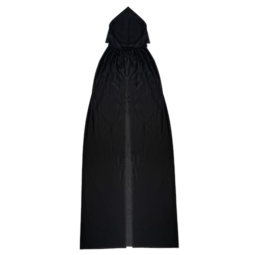 Oblique Unique® Umhang schwarz Cape für Hexe Zauberer Kostüm Accessoire für Halloween Karneval Fasching Motto Party von Oblique Unique