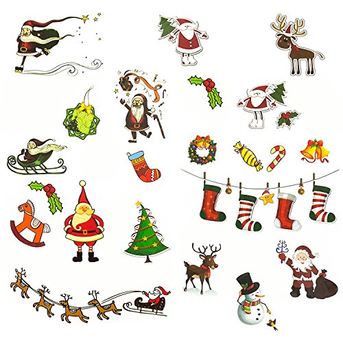 Oblique-Unique® Weihnachts Sticker - Weihnachtsmann Sticker 22 Stück I farbenfrohe Weihnachtsmotive Aufkleber von Oblique Unique