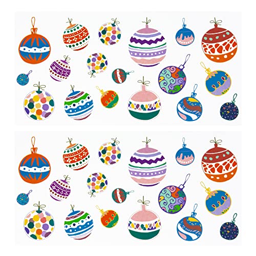 Oblique Unique® Weihnachtskugeln Sticker Set 36 Aufkleber mit Christbaumkugeln Weihnachtsmotive zum Basteln Dekoration Weihnachten Deko von Oblique Unique