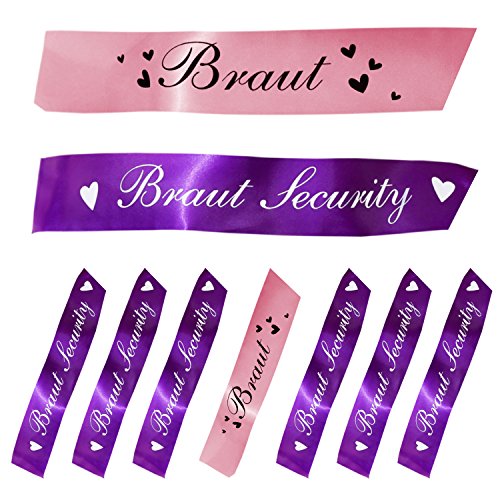 Oblique Unique® Braut + Braut Security Schärpe Set Junggesellinnenabschied JGA Hochzeit in Rosa und Lila Oblique Unique® Braut + Braut Security Schärpe Set Junggesellinnenabschied JGA Hochzeit in Rosa und Lila von Oblique Unique