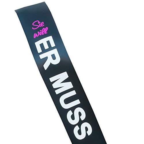 Oblique Unique Braut JGA Schärpe Junggesellenabschied - Sie will Er Muss - Hen Party Sash Bride To Be von Oblique Unique