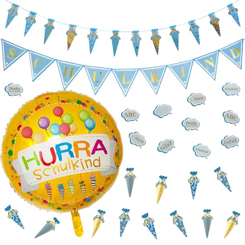 Oblique Unique Einschulung Deko Set Schuleinführung für Jungen und Mädchen mit Zuckertüten Schulkind Girlande Konfetti Sets Folienballon - DIY Deko Schulanfang Party Oblique Unique Einschulung Deko Set Schuleinführung für Jungen und Mädchen mit Zuckertüten Schulkind Girlande Konfetti Sets Folienballon - DIY Deko Schulanfang Party von Oblique Unique