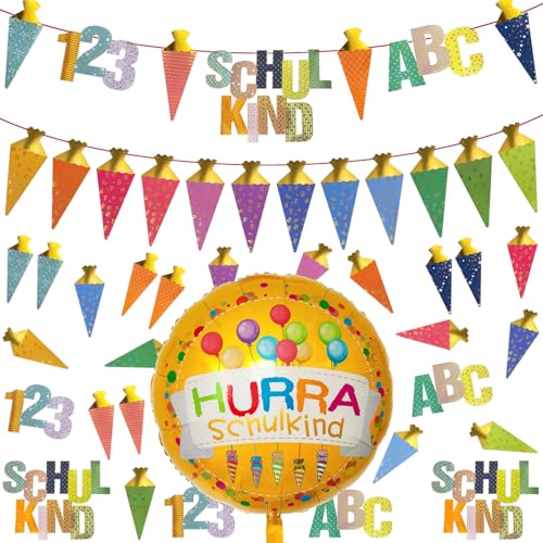 Oblique Unique Einschulung Deko Set Schuleinführung für Jungen und Mädchen mit Zuckertüten Schulkind Girlanden Konfetti Folienballon DIY Deko Schulanfang Party Oblique Unique Einschulung Deko Set Schuleinführung für Jungen und Mädchen mit Zuckertüten Schulkind Girlanden Konfetti Folienballon DIY Deko Schulanfang Party von Oblique Unique