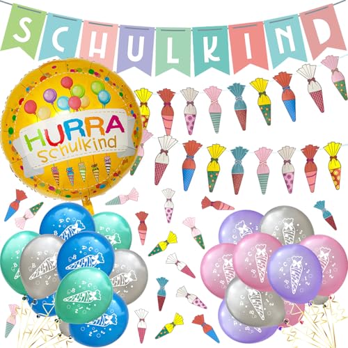 Oblique Unique Einschulung Deko Set Schuleinführung für Jungen und Mädchen mit Zuckertüten Schulkind Girlanden Konfetti Folienballon DIY Deko zur Schulanfang Party Oblique Unique Einschulung Deko Set Schuleinführung für Jungen und Mädchen mit Zuckertüten Schulkind Girlanden Konfetti Folienballon DIY Deko zur Schulanfang Party von Oblique Unique