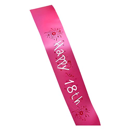 Oblique-Unique® Happy Birthday Schärpe 18. Geburtstag / 18. Jubiläum - Geburtstag Feier Party Accessoire Pink von Oblique Unique