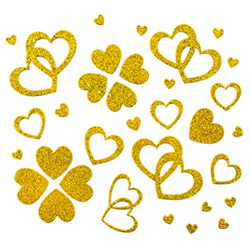 Oblique Unique Herzen Sticker in Rot, Gold oder Silber - Glitter Glitzernde Herzen (Gold) von Oblique Unique
