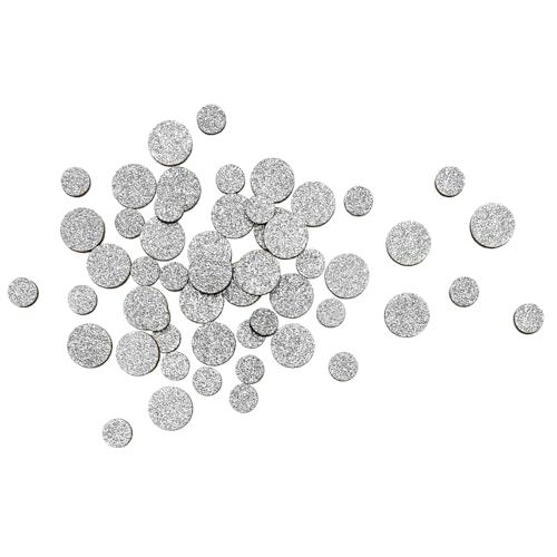 Oblique Unique Holz Konfetti Rund Silber Glitzer Streu Tisch Deko für Silvester Weihnachten Geburtstag Fasching Motto Party (Silber) von Oblique Unique