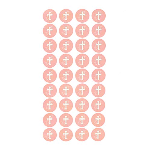 Oblique-Unique® Kreuz Sticker 108 Stück Aufkleber in Rosa für Taufe Kommunion Konfirmation von Oblique Unique