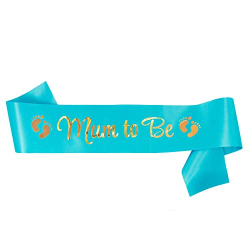Oblique Unique® Mum to Be Schärpe Baby Shower Party Schwangerschaft Mutterschaft werdende Mutti Mama - Farbe wählbar (Blau) von Oblique Unique