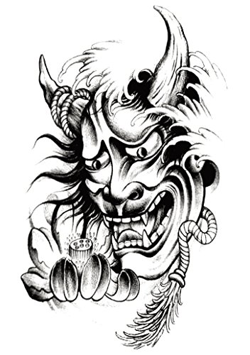 Oblique Unique Tatto Tättowierung echter Look Skin Totenkopf Rosen Dragon Buddha - Model (Creedy Devil) von Oblique Unique