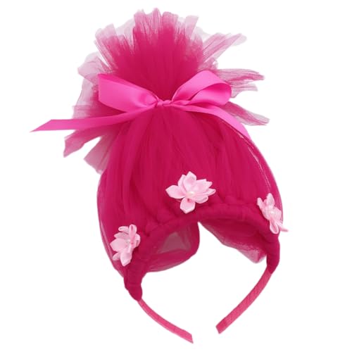 Kinder-Haarreif mit Schleife, Blume, verstellbarer Tüll, für Weihnachten, Halloween, Fotografie, Kopfschmuck, Haarschmuck für Bühnenshow von Obotsnoi
