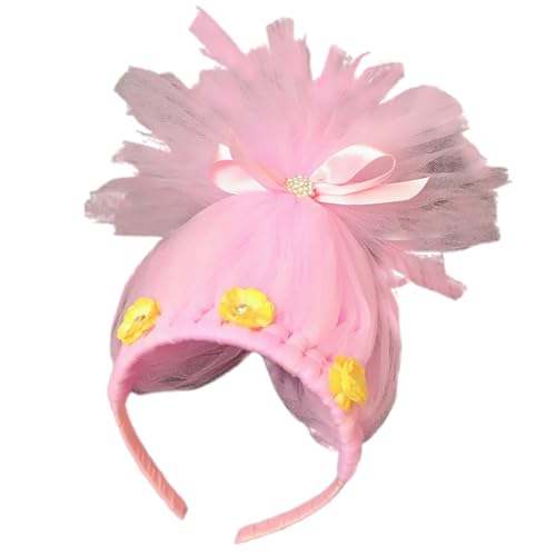 Kinder-Haarreif mit Schleife, Blume, verstellbarer Tüll, für Weihnachten, Halloween, Fotografie, Kopfschmuck, Haarschmuck für Bühnenshow von Obotsnoi