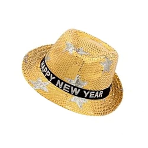 Obotsnoi Blinkende Paillettenhüte für Neujahr, stilvolle Neujahrshüte mit leuchtenden Pailletten, in Schwarz, Silber, Gold, für Partyzubehör Obotsnoi Blinkende Paillettenhüte für Neujahr, stilvolle Neujahrshüte mit leuchtenden Pailletten, in Schwarz, Silber, Gold, für Partyzubehör von Obotsnoi