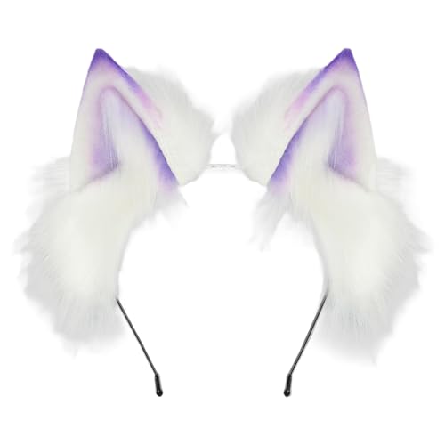 Obotsnoi Bunte Farbverläufe, Plüsch-Katzenohr-Stirnbänder, verstellbares Cosplay-Zubehör für Anime-Liebhaber, Halloween-Kostüm, den täglichen Gebrauch, Anime-Themenparty-Zubehör von Obotsnoi