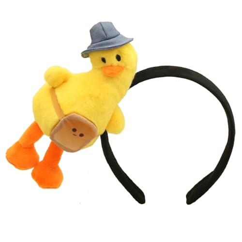 Obotsnoi Cartoon-Plüsch-Enten-Stirnband für Kinder, Rollenspiel-Kostüm, Enten-Haarreif, Geburtstagsparty, Kopfschmuck, Gesichtswäsche, Haarband, Party-Haarreif von Obotsnoi