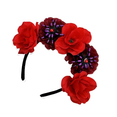 Obotsnoi Haarreif mit Blumenmuster, Totenkopf-Rose, Halloween-Dekoration, Spinnen, Rollenspiel, Kostüm, Abschlussball, Party, Live-Show, Kopfbedeckung, Halloween-Haarschmuck Obotsnoi Haarreif mit Blumenmuster, Totenkopf-Rose, Halloween-Dekoration, Spinnen, Rollenspiel, Kostüm, Abschlussball, Party, Live-Show, Kopfbedeckung, Halloween-Haarschmuck von Obotsnoi
