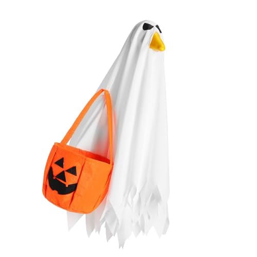 Obotsnoi Halloween-Gänse-Kostüm, Polyester-Stoff, Kleidung mit Kürbismuster, Outdoor-Statue für saisonale Displays, Halloween-Gänse-Kostüm von Obotsnoi