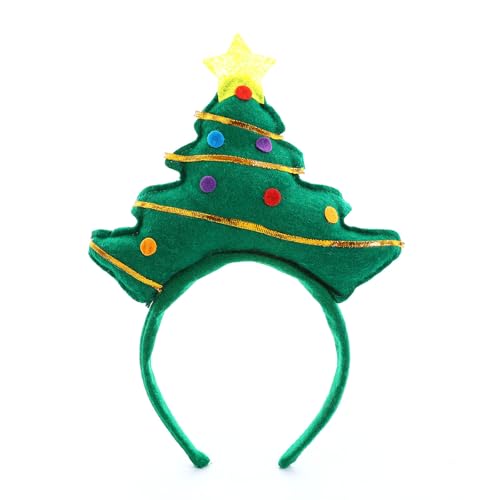 Obotsnoi Kinderfeiertag Stirnband Mit Glitzernden Weihnachtsbaum Designs Ferienhaarzubehör Für Partys Familienereignis Stoff Weihnachten Stirnbänder von Obotsnoi