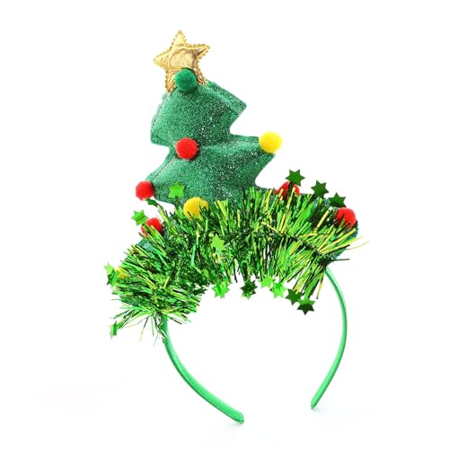 Obotsnoi Kinderfeiertag Stirnband Mit Glitzernden Weihnachtsbaum Designs Ferienhaarzubehör Für Partys Familienereignis Stoff Weihnachten Stirnbänder von Obotsnoi
