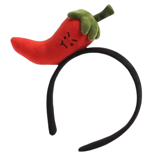 Obotsnoi Lustiger Haarreif mit Chili-/Lauch-/Ingwer-Motiv, Plüsch, Gemüse, Kopfschmuck für Mottoparty, Fotografie, Requisiten, Event, Dressingup, Zubehör, Cartoon-Kostüm, Haarband von Obotsnoi