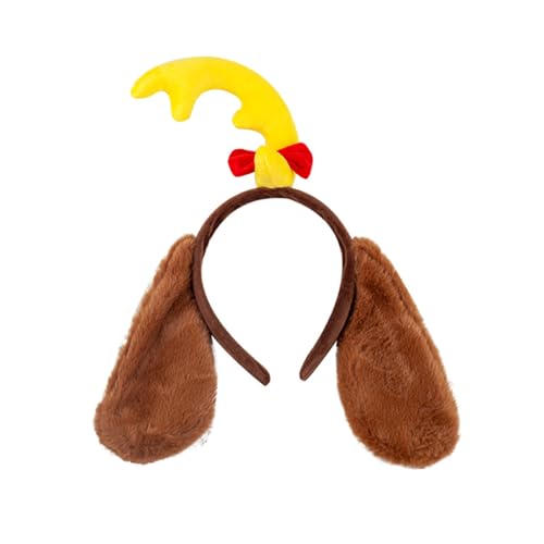 Obotsnoi Lustiger Haarreif mit Hundeohren für Frauen und Mädchen, pelziges Plüschtier Thema, Haarband, Familienparty, Kostüm, Zubehör, Karneval, Kopfbedeckung von Obotsnoi