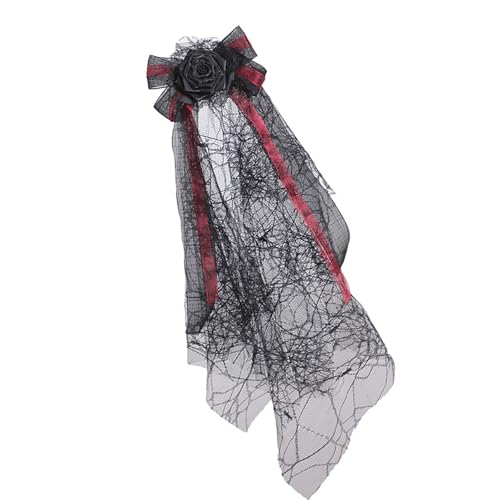 Obotsnoi Moderner Halloween-Schleier, weicher Stoff, Kopfschmuck, modische Haardekoration für lange Veranstaltungen, Kostümpartys, elegantes Halloween-Haar-Accessoire von Obotsnoi
