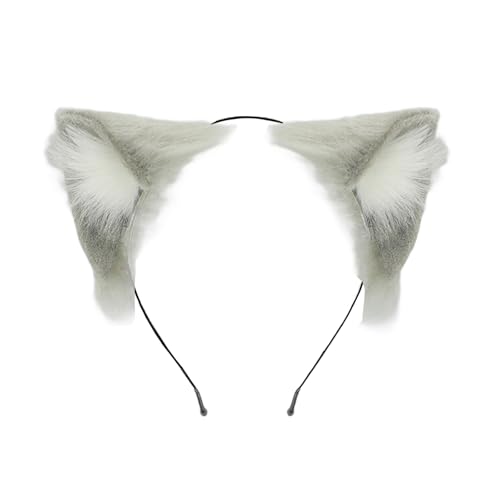 Obotsnoi Pelziger Plüsch-Katzenohr-Haarreif, verstellbar, Anime-Haarreif für Kostümpartys, Rollenspiele, Halloween, Maskeraden, Party-Requisiten, Karneval, Kostüm, Kopfbedeckung für Damen und Mädchen von Obotsnoi