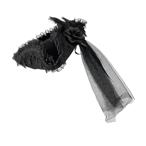 Obotsnoi Piratenkapitän aus dem 18. Jahrhundert Dreispitz Hut mit verstellbarer Spitze und langem Schleier für Kolonialkostüm, Halloween, Rollenspiel, Kolonial-Trikornhut Obotsnoi Piratenkapitän aus dem 18. Jahrhundert Dreispitz Hut mit verstellbarer Spitze und langem Schleier für Kolonialkostüm, Halloween, Rollenspiel, Kolonial-Trikornhut von Obotsnoi