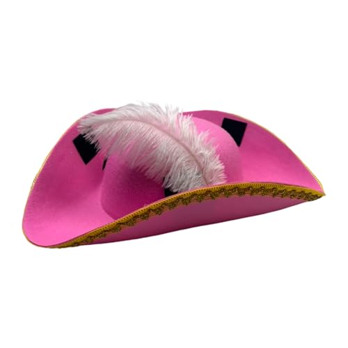 Obotsnoi Piratenkappen mit goldener Spitze für Kinder, Halloween-Kostüm, Rollenspiel und Schatzsuche, Abenteuer, mehrfarbiger Dreihornhut von Obotsnoi