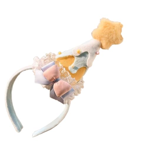 Obotsnoi Schöne Plüsch Star Hairband Bowknot Kronstück Für Geburtstagsfeier Rolle Spielen Aktivität Kinder Girl Kopfbedeckung Geburtstagsband Haarband von Obotsnoi