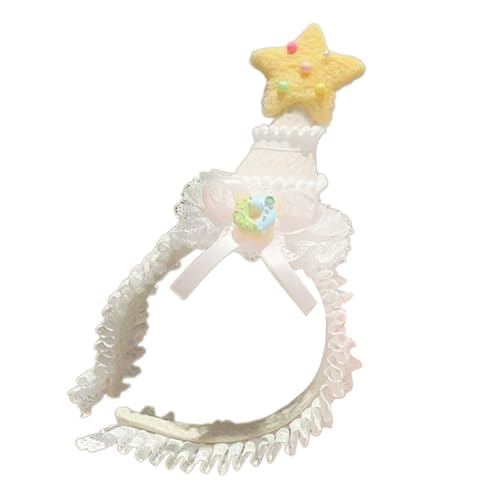 Obotsnoi Schöne Plüsch Star Hairband Bowknot Kronstück Für Geburtstagsfeier Rolle Spielen Aktivität Kinder Girl Kopfbedeckung Geburtstagsband Haarband von Obotsnoi
