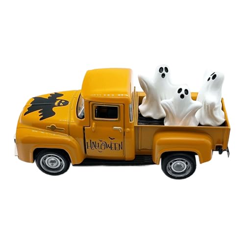 Obotsnoi Spuk-Metall-Truck, Halloween-Sammelstück, Legierung, Auto-Modell mit herausnehmbarem geisterhaften Miniatur-Ornament, Heimdekoration, Geschenk, Halloween, abgestuftes Tablett, LKW-Modell von Obotsnoi