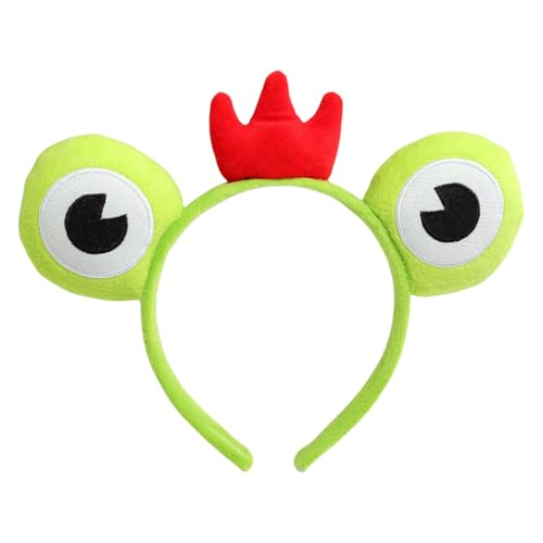 Obotsnoi Stylischer Anime-Haarreif mit Fröschen, auffälliger Kopfschmuck, bunte Kopfbedeckung für Bühne, Halloween, Cosplay, Rollenspiele von Obotsnoi
