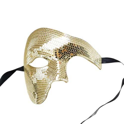 Obotsnoi Verstellbare Disco verspiegelte Halbgesichtsverkleidungen, Zubehör für Cosplay, Event, Halloween, Feier und Bühnenkostüme, Erwachsene Obotsnoi Verstellbare Disco verspiegelte Halbgesichtsverkleidungen, Zubehör für Cosplay, Event, Halloween, Feier und Bühnenkostüme, Erwachsene von Obotsnoi