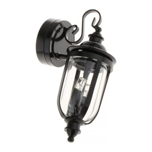 Schwarze Miniatur-Wandleuchter Modell Figur 1/12 Puppenhäuser Lampe realistische Gartenlampe für Puppenhäuser Szene Display Miniaturlicht Schwarze Miniatur-Wandleuchter Modell Figur 1/12 Puppenhäuser Lampe realistische Gartenlampe für Puppenhäuser Szene Display Miniaturlicht von Obotsnoi