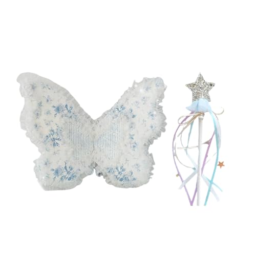 Set mit 3 weichen Stoffen, Schmetterlingsflügel, Bekleidungszubehör-Set inklusive Kopfbedeckung und Stick-Requisiten, Stickerei, Baby-Kostüm-Zubehör von Obotsnoi