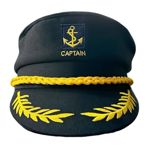 Verstellbarer Kapitän Hut für Erwachsene, klassischer Matrosenhut, weiches Polyester, für lässige Outfits und Partys, Polyester, Captain Sailors Verstellbarer Kapitän Hut für Erwachsene, klassischer Matrosenhut, weiches Polyester, für lässige Outfits und Partys, Polyester, Captain Sailors von Obotsnoi
