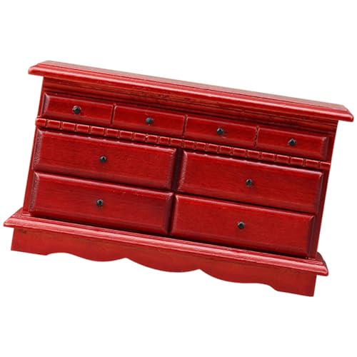 Weißer Holzschrank mit 4 Schubladen, für Puppenhäuser im 1/12-Zoll-Stil, Miniatur-Möbel und Landschafts-Display, mehrere Schubladen, Miniatur-Möbel von Obotsnoi