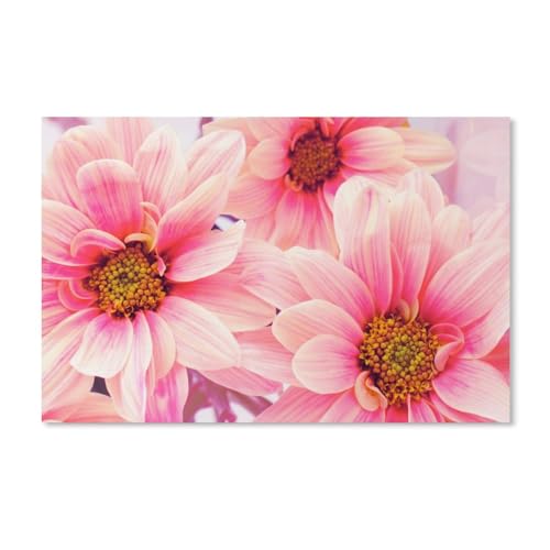 100 Teile Puzzle Papier，Rosa Blumen, Chrysanthemen，Kreative Schwierige Puzzles Pädagogisches Stressfreisetzung Spielzeug Für Erwachsene Kinder，Haus Dekoration Geschenk（45.5x35.5cm）-326 von ObuMI