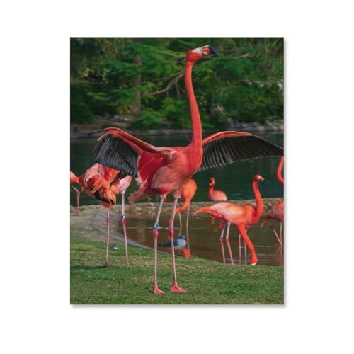 1000-Stück Puzzle Für Erwachsene Und Kinder-Holz Puzzle，Purpurroter Flamingo，Familie Interaktive Spiele Große Ferien Freizeit(75x50cm-C49 von ObuMI