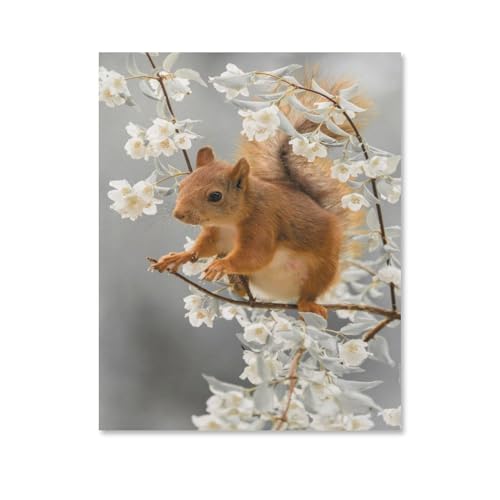 1000Pcs，Eichhörnchen mit Blumen，Erwachsenen Dekompression Spiel Puzzle Studenten Spielzeug Für Kinder Weihnachten Geburtstagsgeschenke（38x26cm）-D83 von ObuMI