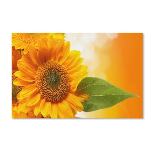 Erwachsene und Kinder Puzzle 1000 Teile Puzzle，Sonnenblumen, gelbe Blütenblätter，einfaches Puzzlespiel Rollenpuzzle Lernspiel Spielzeug Familie Dekoration（38x26cm）-367 von ObuMI