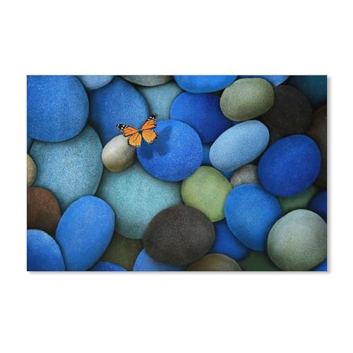 Holz Puzzle 1000 Stück，Der Blaue Kopfsteinpflaster, Schmetterling，Puzzles Lernspielzeug Für Erwachsene Geburtstagsgeschenk（75x50cm）-A378 von ObuMI